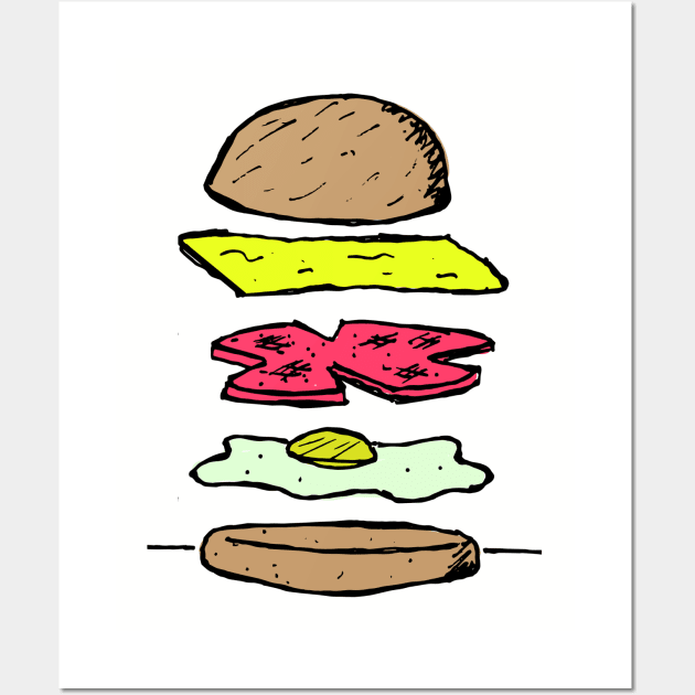 Pork Roll, Egg, and Cheese Sandwich Wall Art by gregfitz